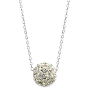 Unwritten Crystal Ball Pendant Necklace in Sterling Silver NWT